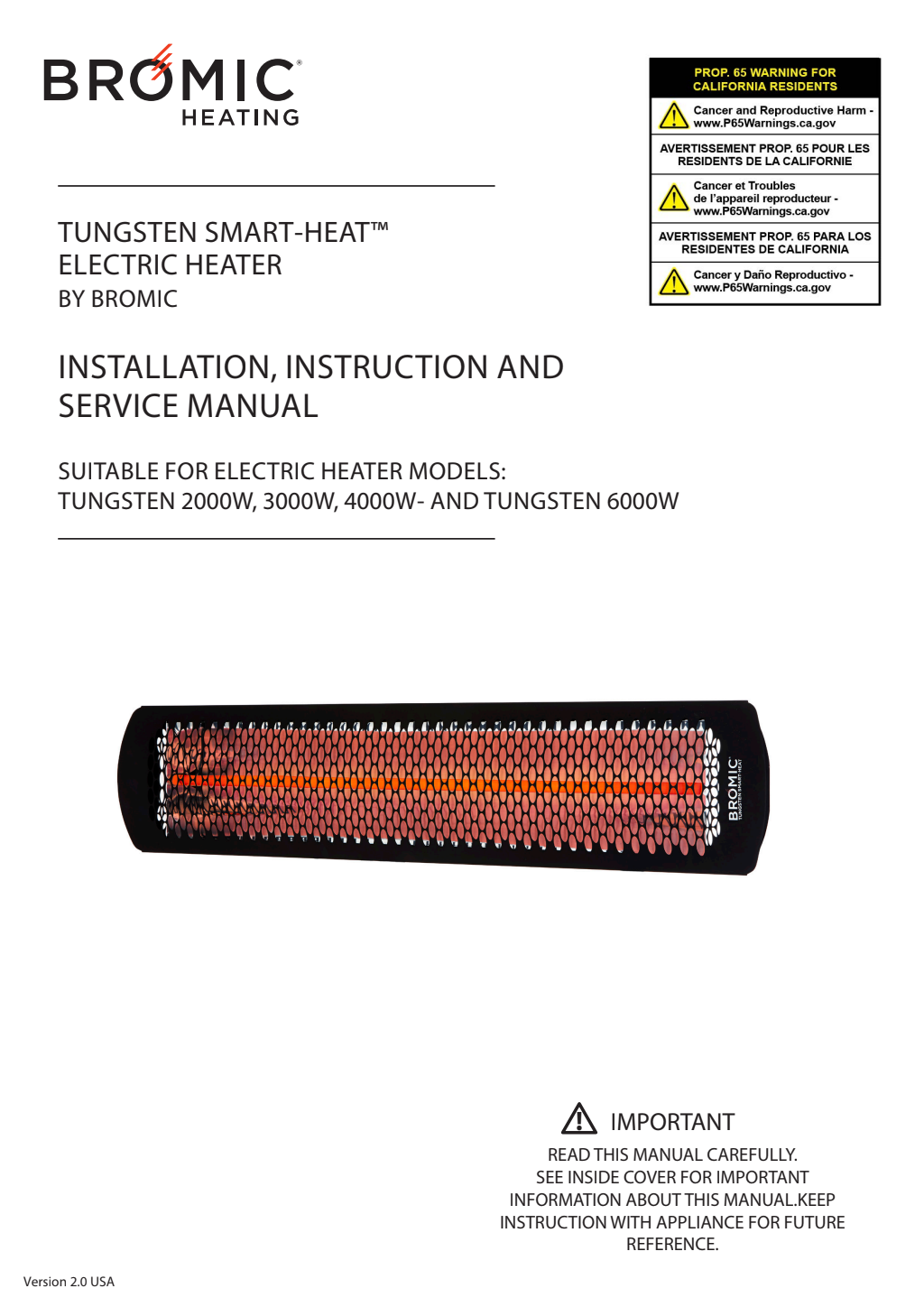 Bromic Tungsten Electric heater installed over outdoor seating