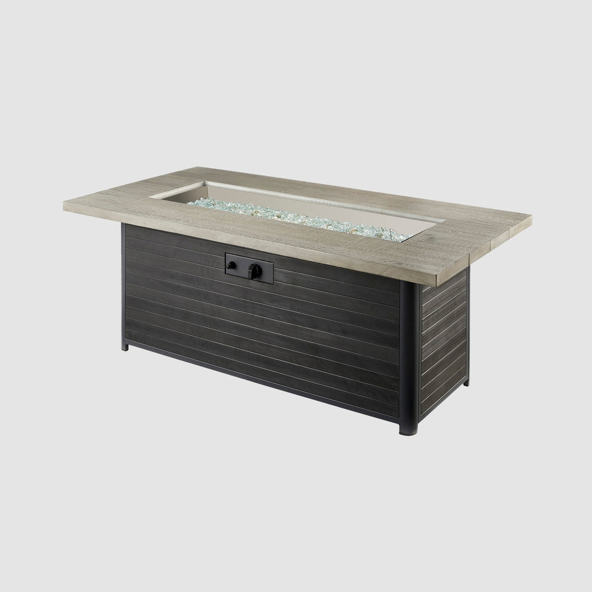 Cedar Ridge fire table wood-look finish