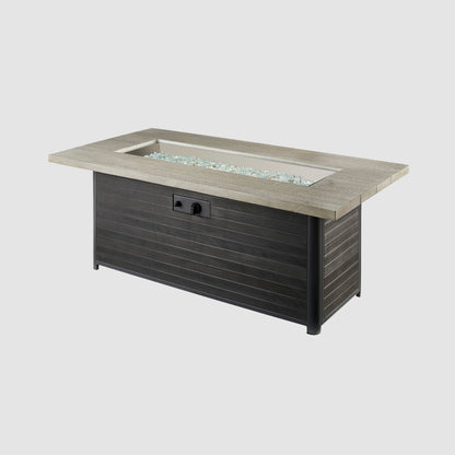 Cedar Ridge fire table wood-look finish
