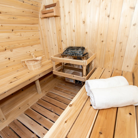 Canadian Timber Elation Barrel Sauna with flat floor