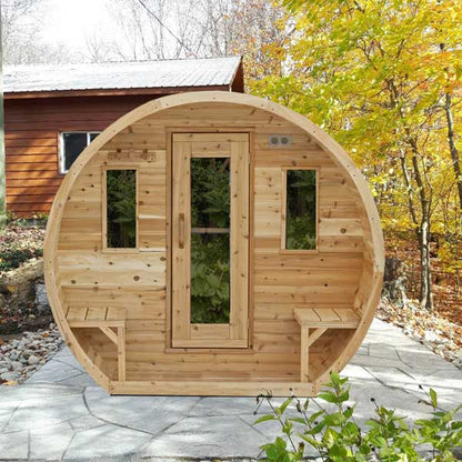 Elation sauna in garden setting