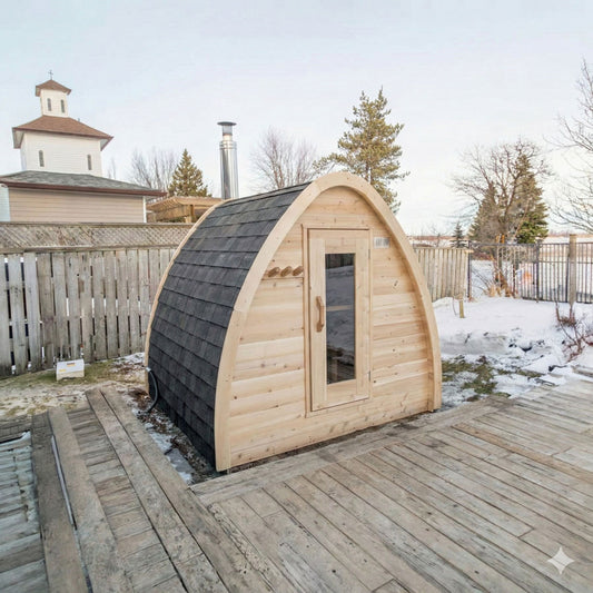 Canadian Timber MiniPOD Sauna with raindrop shape