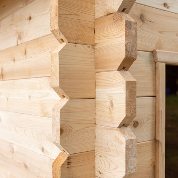Cabin sauna front with door