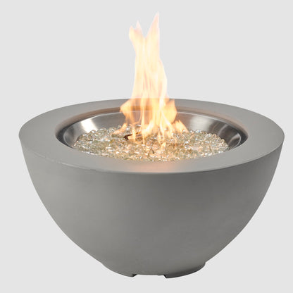 Cove round gas fire pit bowl with flame