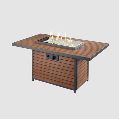 Kenwood rectangular chat height fire table with flame