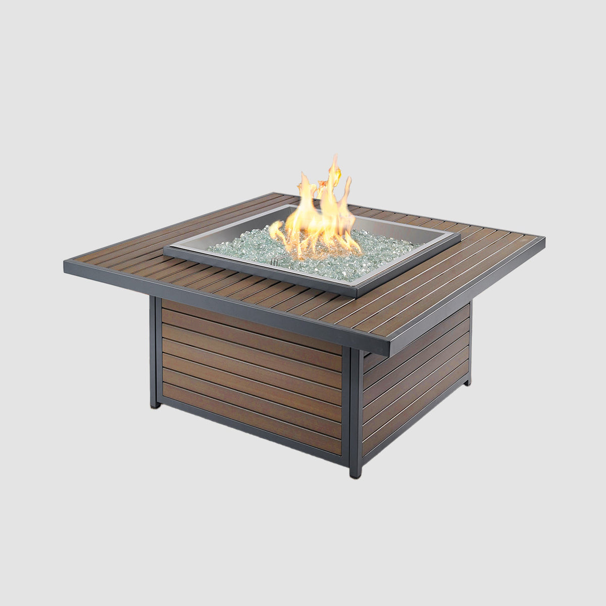 Kenwood square chat height fire table with flame