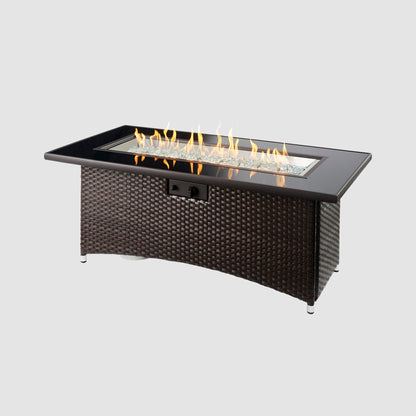Montego linear gas fire table with flame