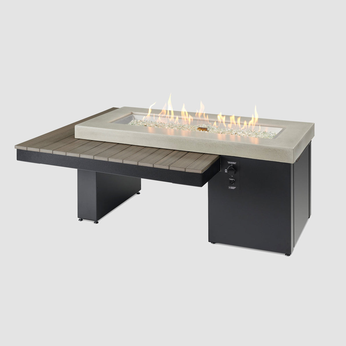 Uptown fire table coastal grey with flame