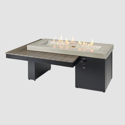 Uptown fire table coastal grey with flame