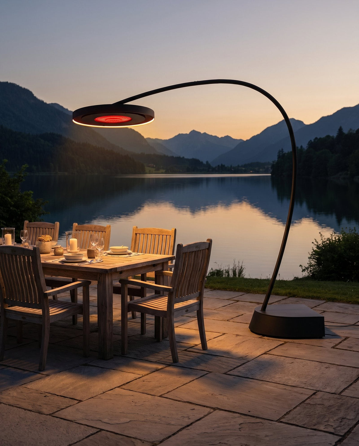 Bromic Eclipse Smart-Heat electric portable heater on an outdoor terrace